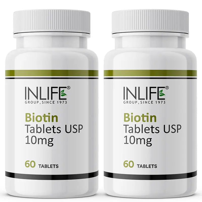 Inlife Biotin 10mg Tablets | Vitamin B7 Supplement | 60 Tablets