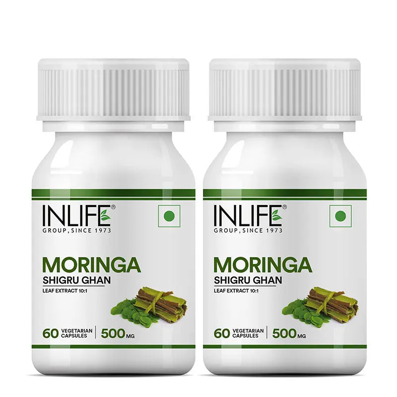 Inlife Moringa Leaf Extract Supplement | 500 mg |60 Veg. Capsules.