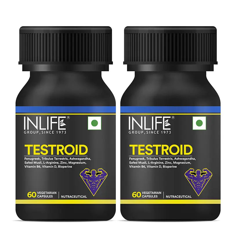 Inlife Testroid Supplement for Men | 60 Vegetarian Capsules