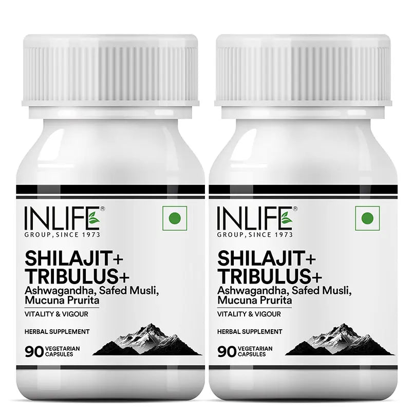 Inlife Shilajit+ Tribulus+ for Men and Women - 90 Veg. Capsules