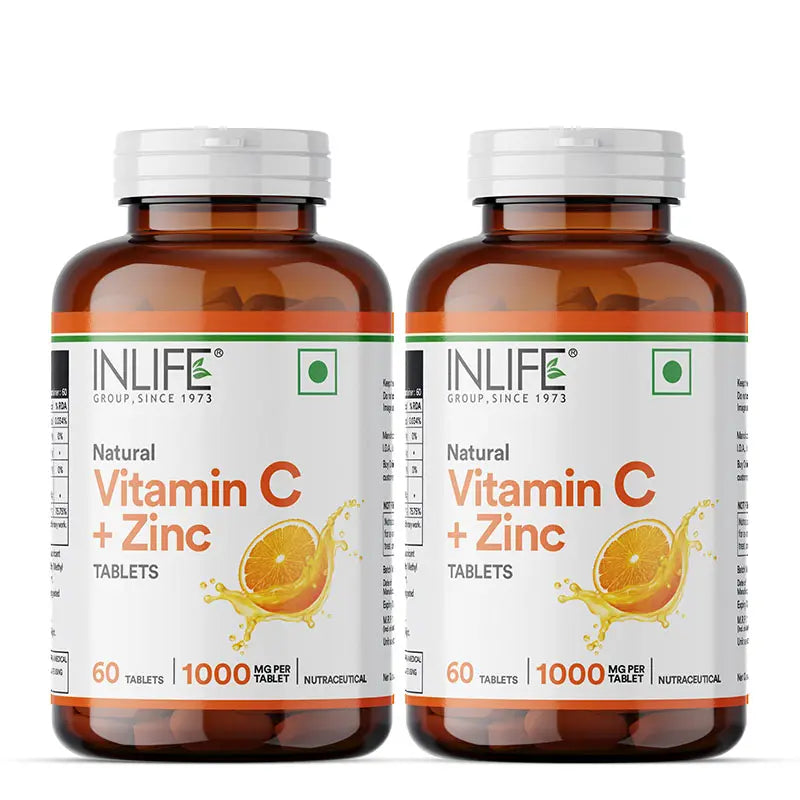 Inlife Natural Vitamin C Amla Extract with Zinc Supplement| 60 Tablets