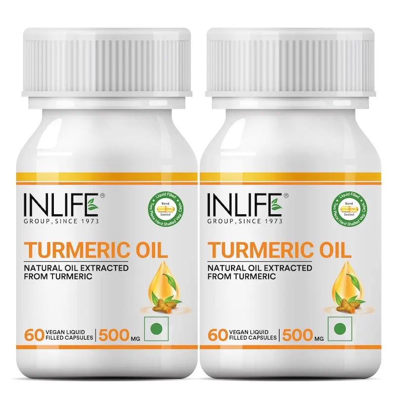 Inlife Turmeric Oil Supplement | 500mg | 60 Veg. Capsules