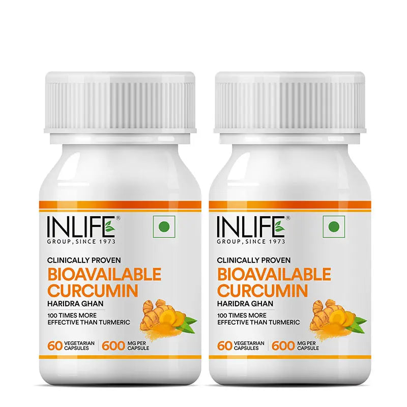 Inlife Bioavailable Curcumin Supplement | 600mg | 60 Veg. Capsules