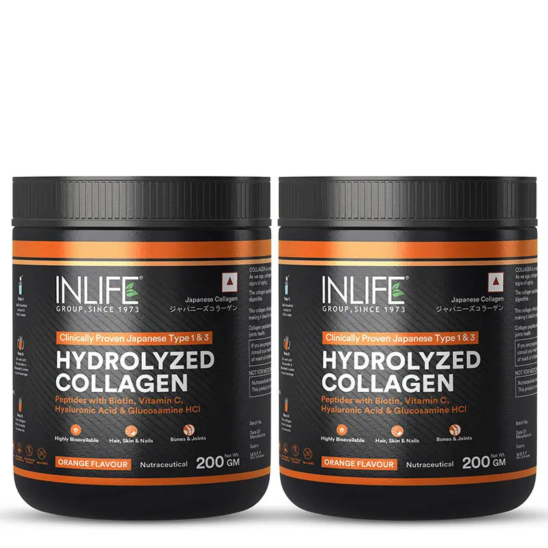 Inlife Hydrolyzed Japanese Collagen Peptides with Biotin, Hyaluronic Acid & Glucosamine HCl, 200g