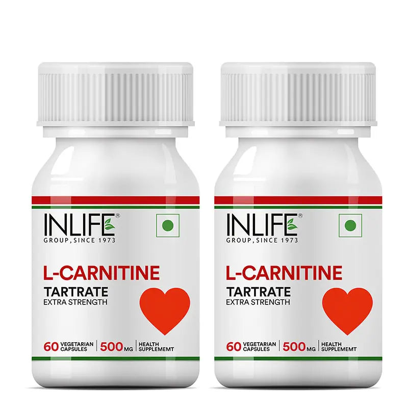 Inlife L-Carnitine L-Tartrate (500mg) Supplement, 60 Veg. Capsules