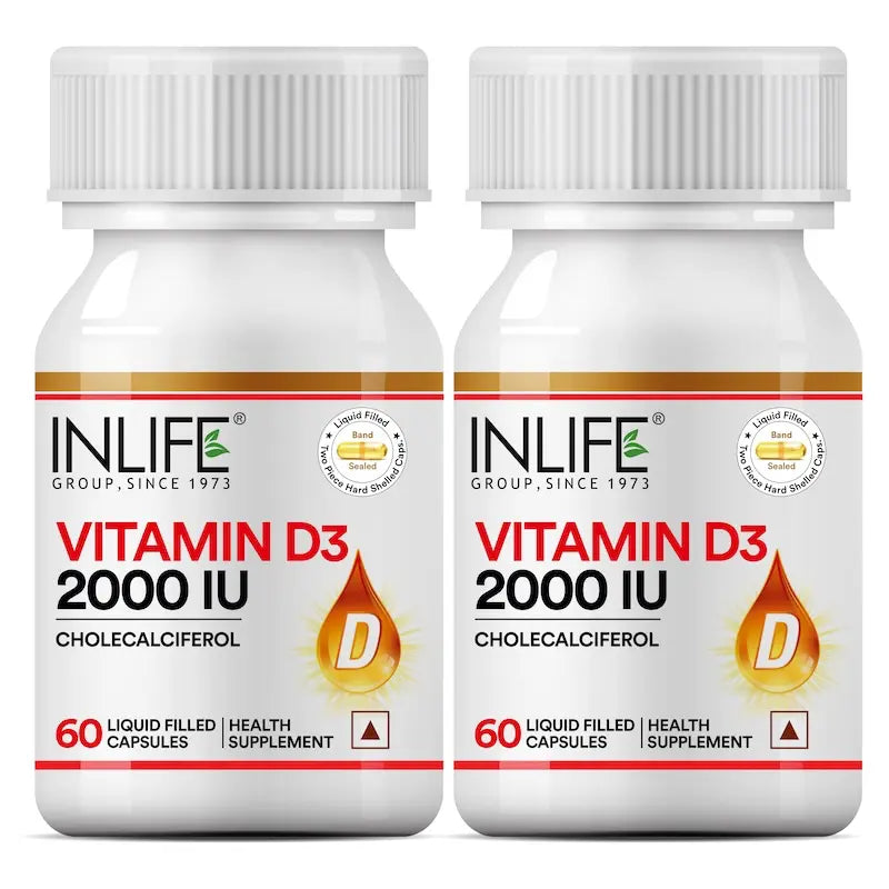 Inlife Vitamin D3 2000 IU Supplement (60 Capsules)