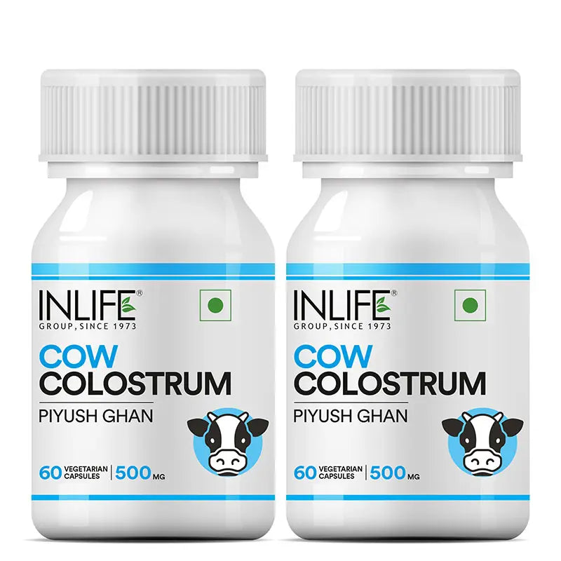 Inlife Cow Colostrum Supplement, 500mg |60 Veg. Capsules