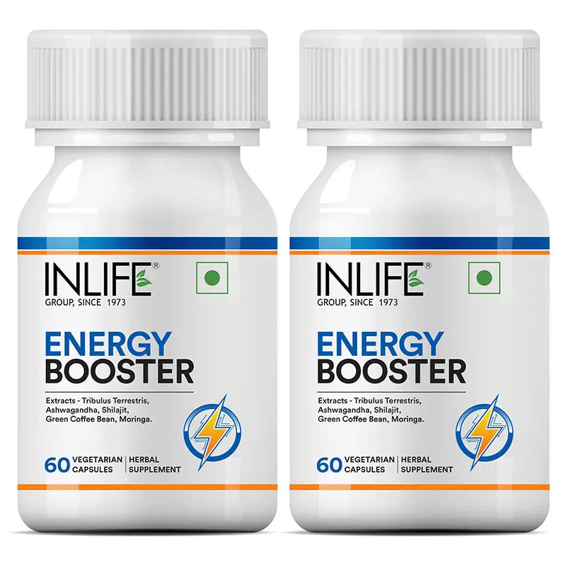 Inlife Energy Booster Supplement | 500mg | 60 Vegetarian Capsules