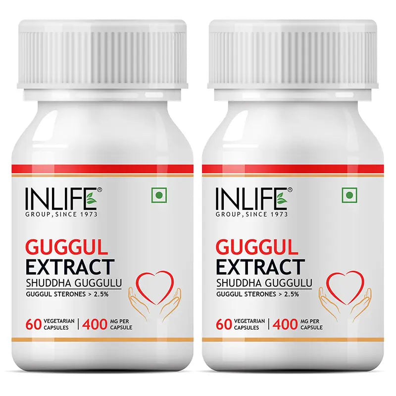 Inlife Guggul Extract Supplement (Guggul Sterones 2.5%) |400 mg |Veg. Capsules