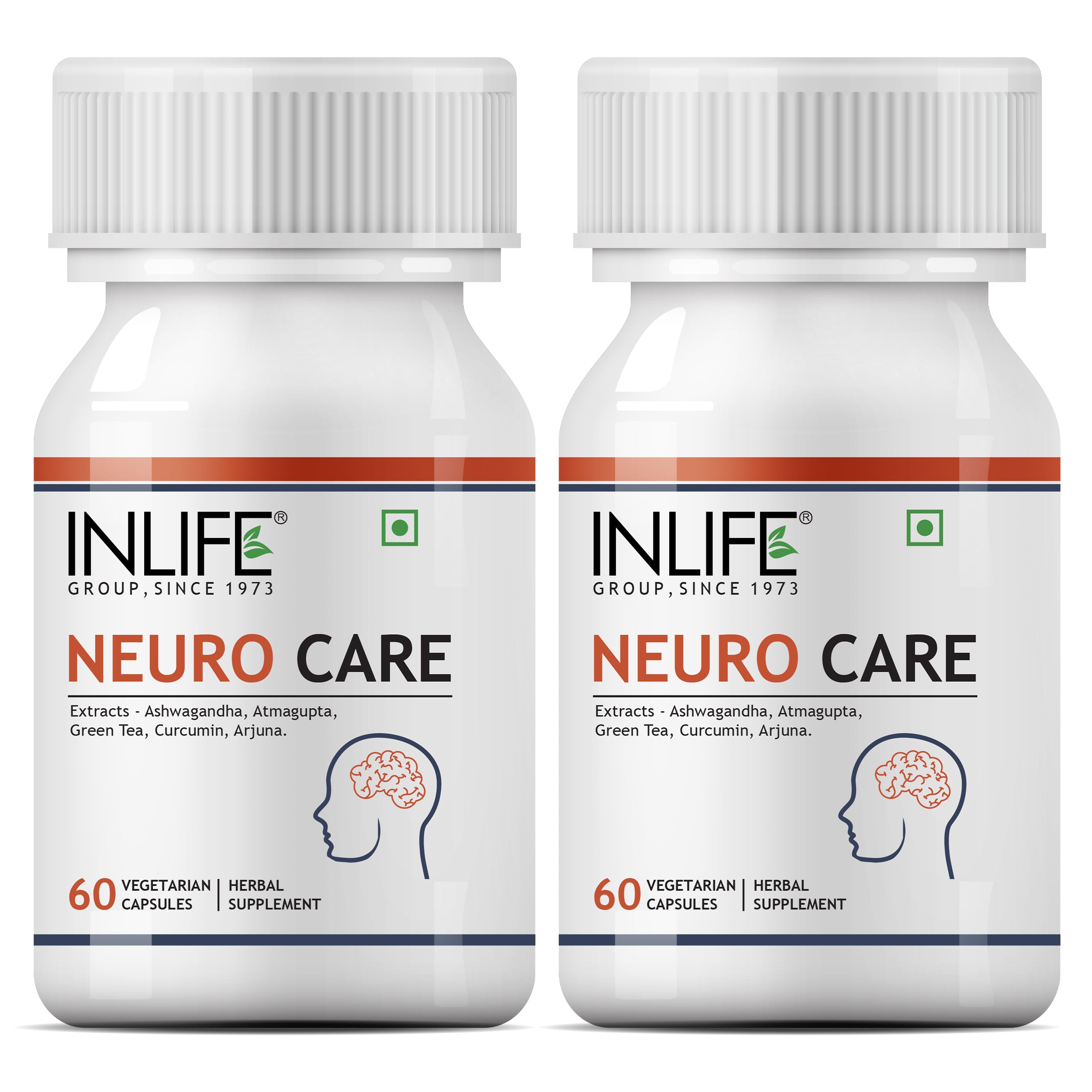 INLIFE Neuro Care Supplement, 500mg - 60 Vegetarian Capsules