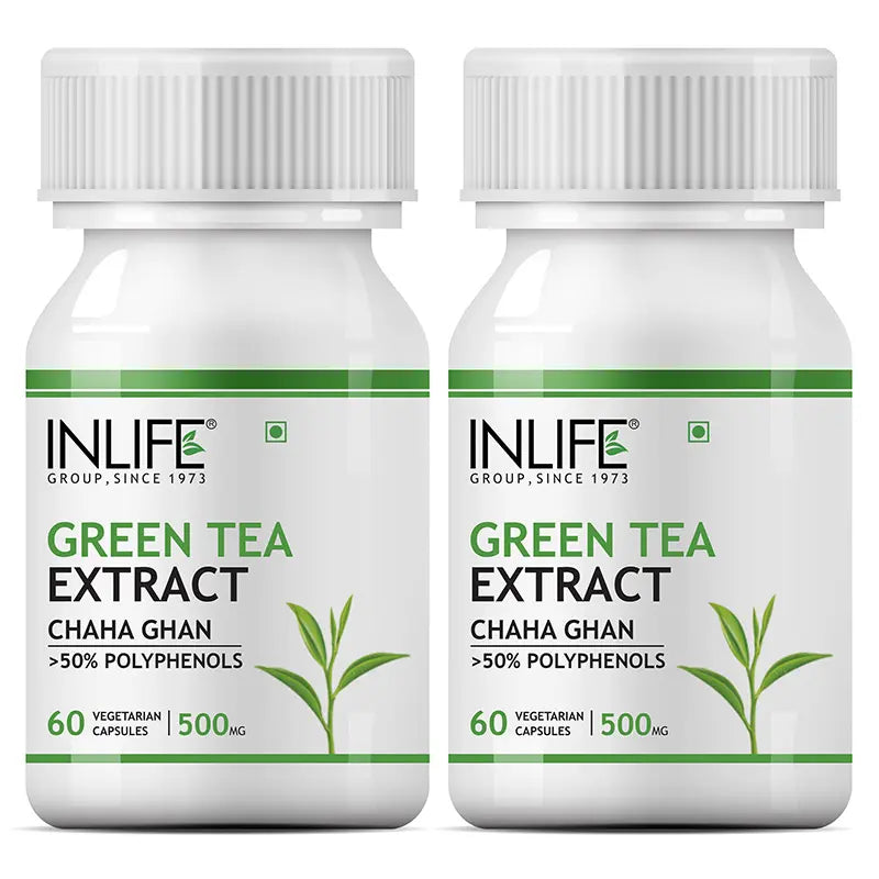 Inlife Green Tea Extract Supplement | 500 mg | Veg. Capsules