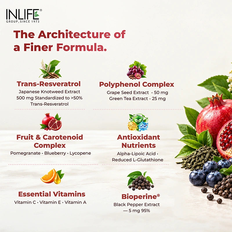 Inlife Natural Trans Resveratrol from Japanese Knotweed, Vegetarian Capsules