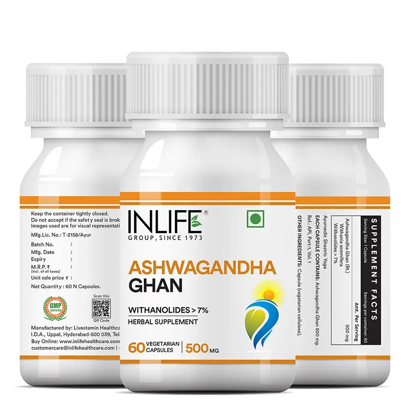 Inlife Ashwagandha Supplement | 60 Veg. Capsules