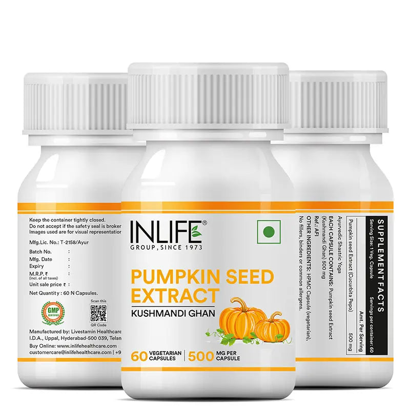 Inlife Pumpkin Seed Extract Supplement |500 mg | Veg. Capsules