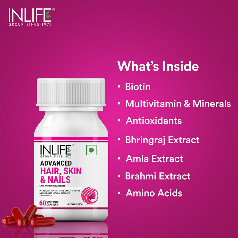 INLIFE  Advanced Hair, Skin, and Nails Supplement - 60 Capsules