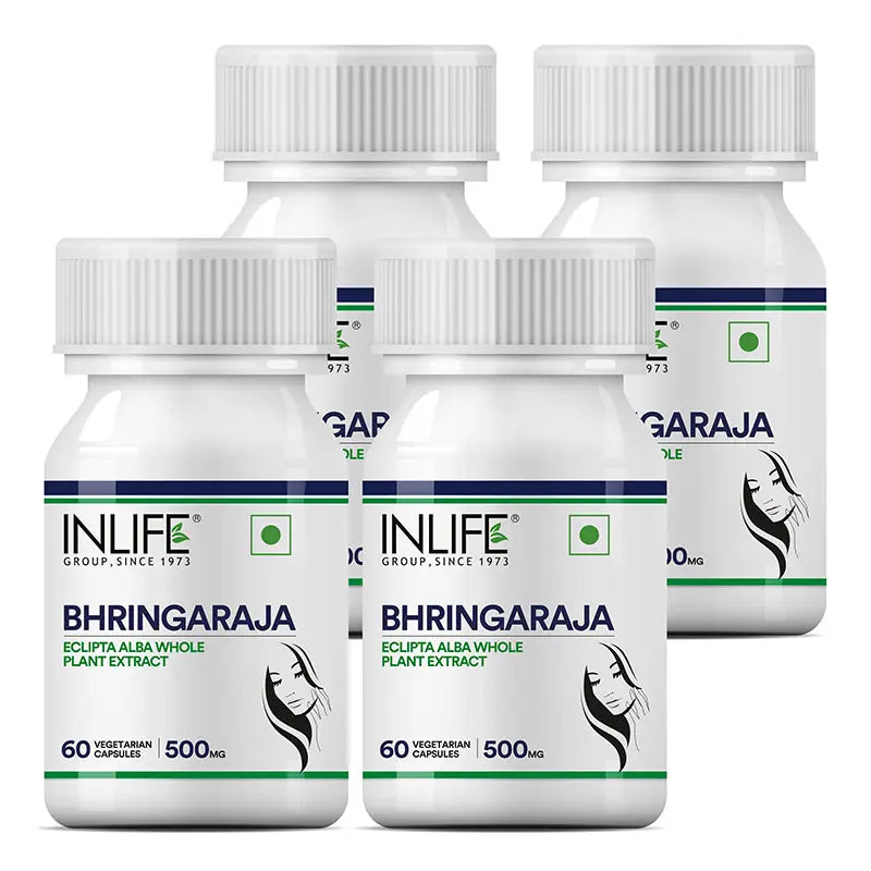 Inlife Bhringraja Extract Supplement | 500mg |60 Veg. Capsules