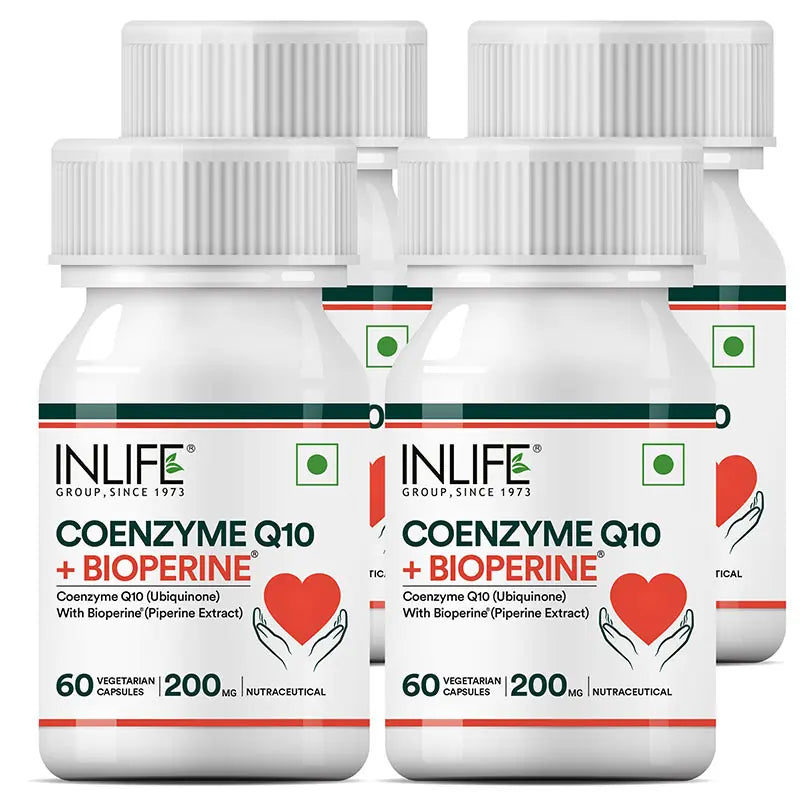 Inlife Coenzyme Q10 Supplement (CoQ10) with Bioperine | 200mg | 60 Veg. Capsules