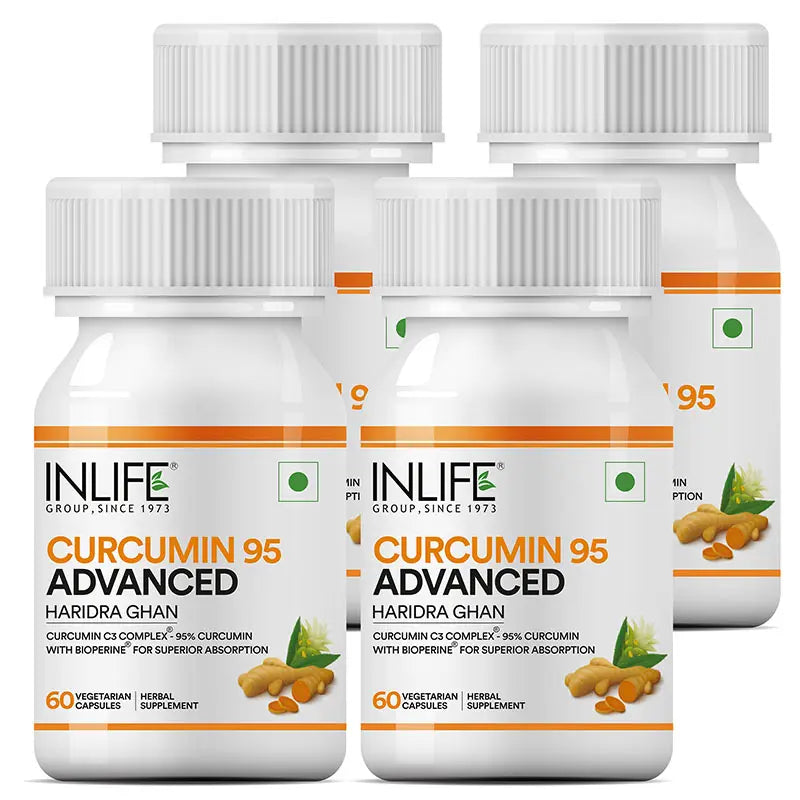 Inlife Curcumin (95% Curcuminoids) with Piperine (Bioperine), 500 mg | 60 Veg. Capsules