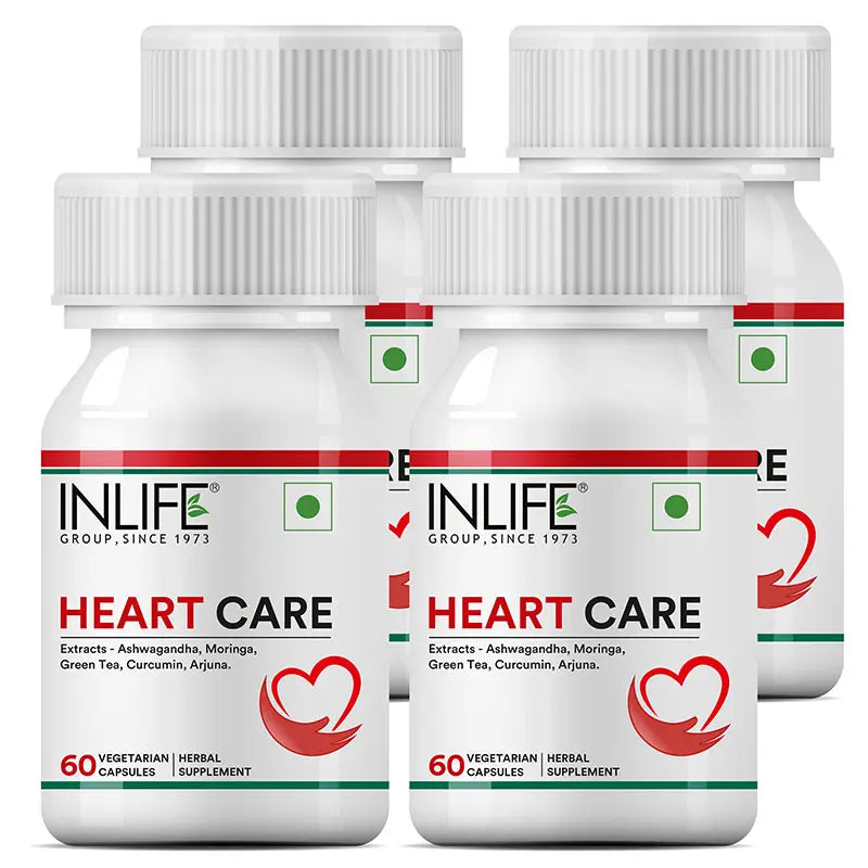 Inlife Heart Care Supplement | 500mg | 60 Vegetarian Capsules