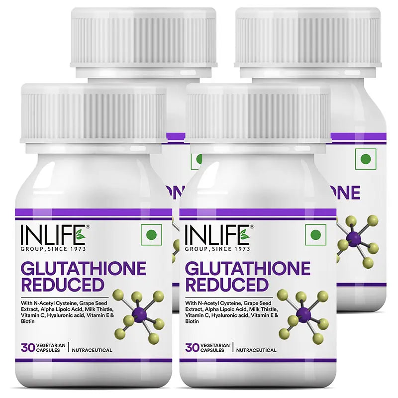 Inlife L-Glutathione Reduced Supplement | 30 Veg. Capsules