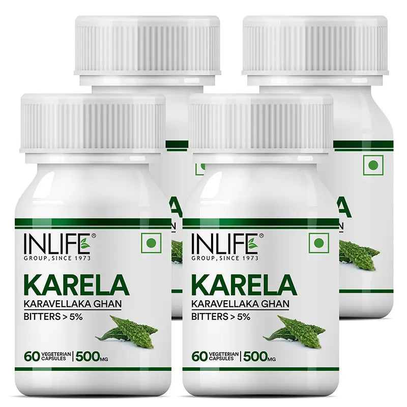 Inlife Karela Bitter Gourd Extract Supplement, 500mg |60 Veg. Capsules