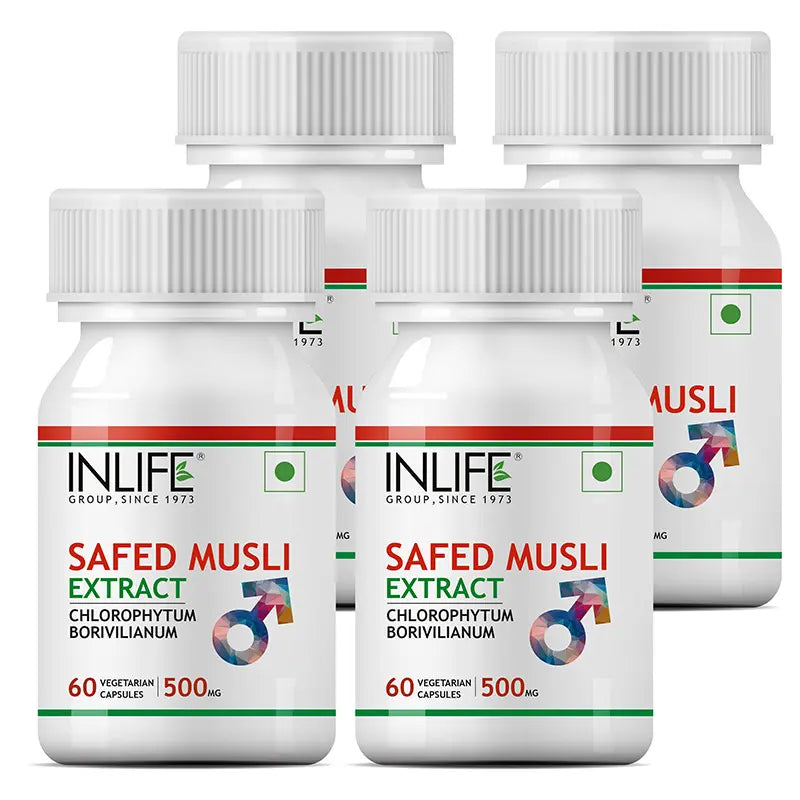 Inlife Safed Musli Extract Supplement |500mg | Veg. Capsules