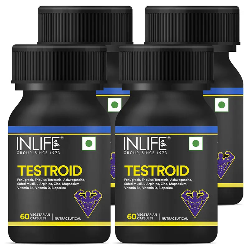 Inlife Testroid Supplement for Men | 60 Vegetarian Capsules