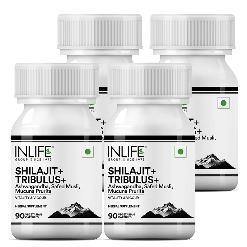 Inlife Shilajit+ Tribulus+ for Men and Women - 90 Veg. Capsules