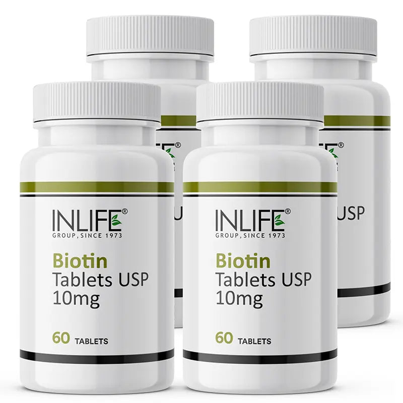 Inlife Biotin 10mg Tablets | Vitamin B7 Supplement | 60 Tablets