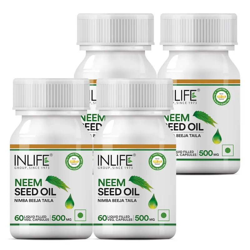 Inlife Neem Seed Oil Supplement | 500mg | 60 Veg. Capsules