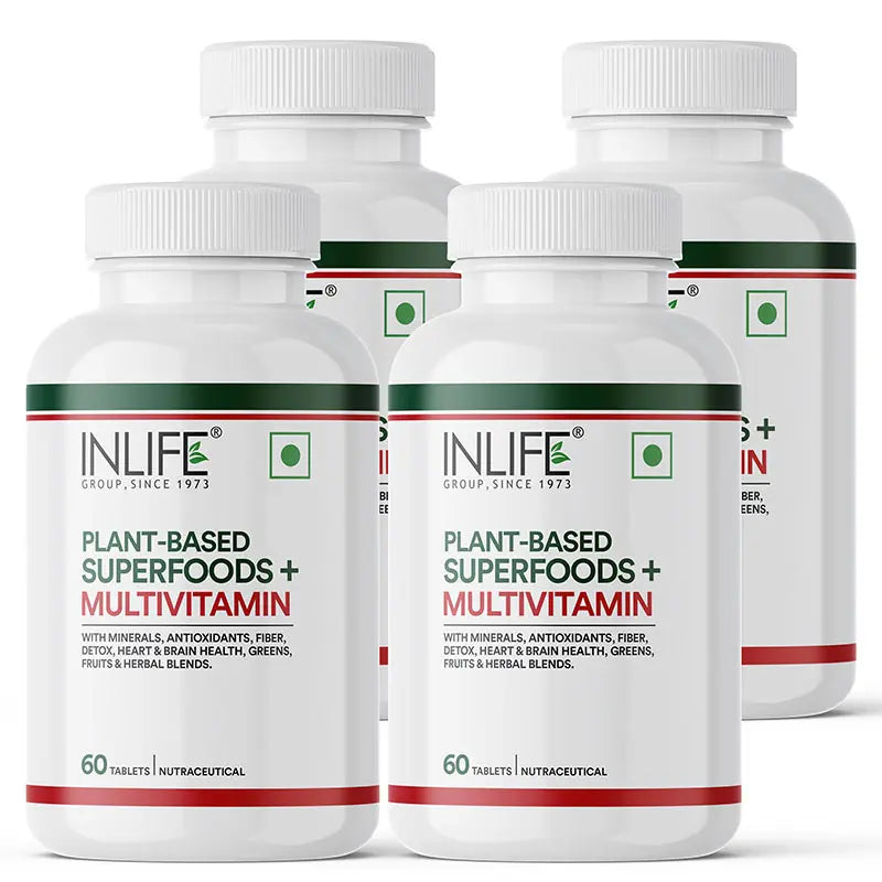 Inlife Plant Based Multivitamins for Men & Women: Superfood+ | 60 Tablets