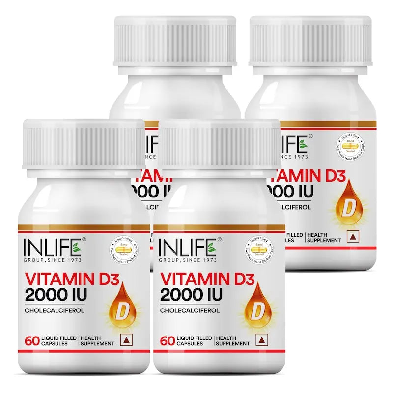 Inlife Vitamin D3 2000 IU Supplement (60 Capsules)