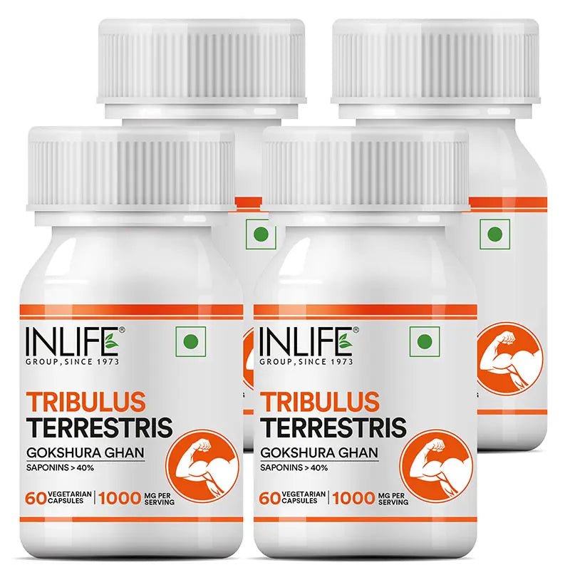 Inlife Tribulus Terrestris Extract (Gokshura) Supplement | 500mg | 60 Veg. Capsules