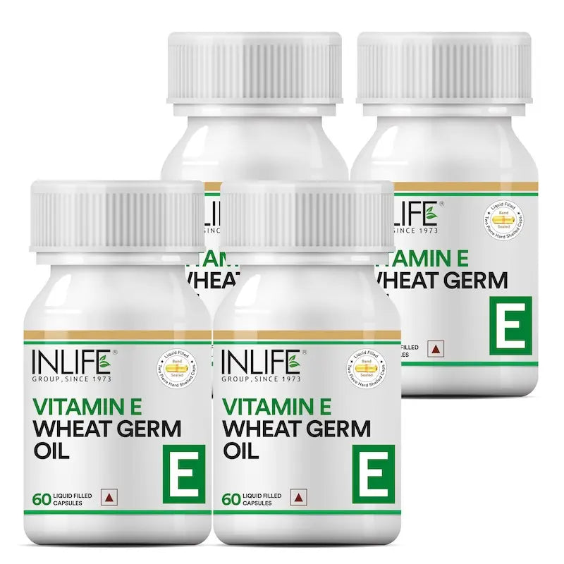 Inlife Vitamin E Wheat Germ Oil Supplement | 60 Capsules