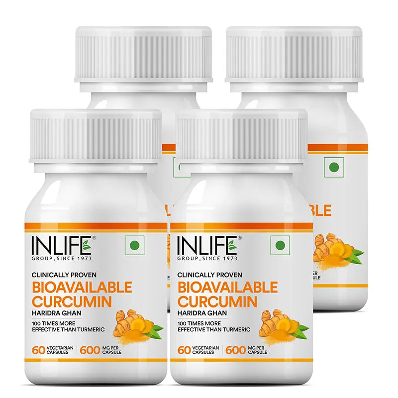 Inlife Bioavailable Curcumin Supplement | 600mg | 60 Veg. Capsules