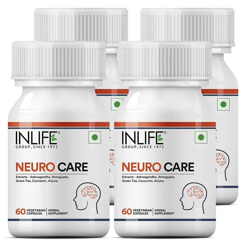 Inlife Neuro Care Supplement, 500mg - 60 Vegetarian Capsules