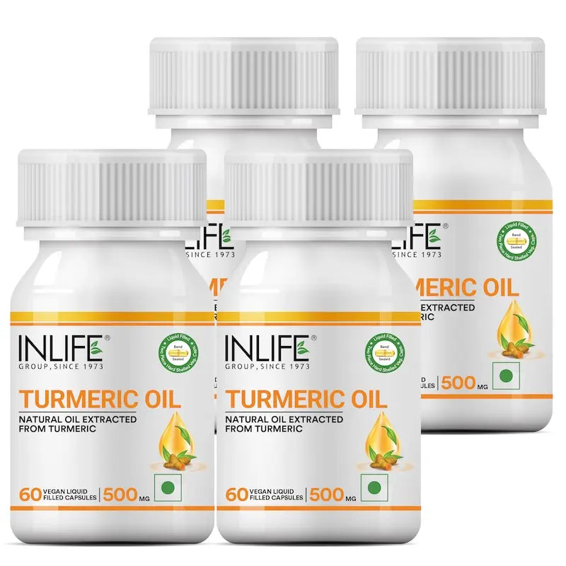 Inlife Turmeric Oil Supplement | 500mg | 60 Veg. Capsules