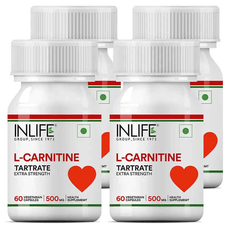 Inlife L-Carnitine L-Tartrate (500mg) Supplement, 60 Veg. Capsules