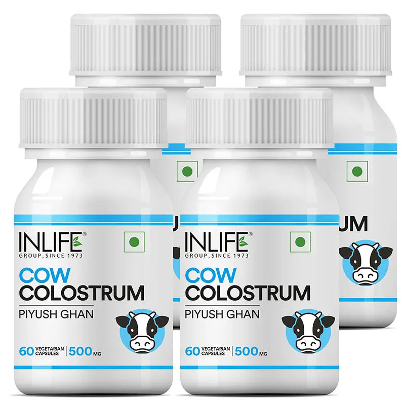 Inlife Cow Colostrum Supplement, 500mg |60 Veg. Capsules