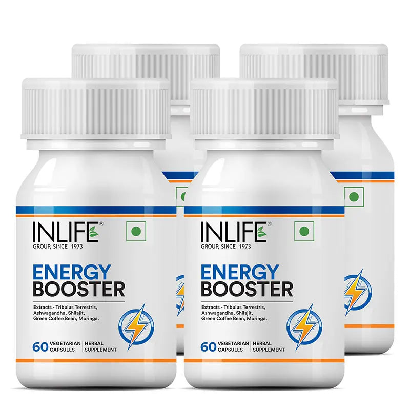 Inlife Energy Booster Supplement | 500mg | 60 Vegetarian Capsules