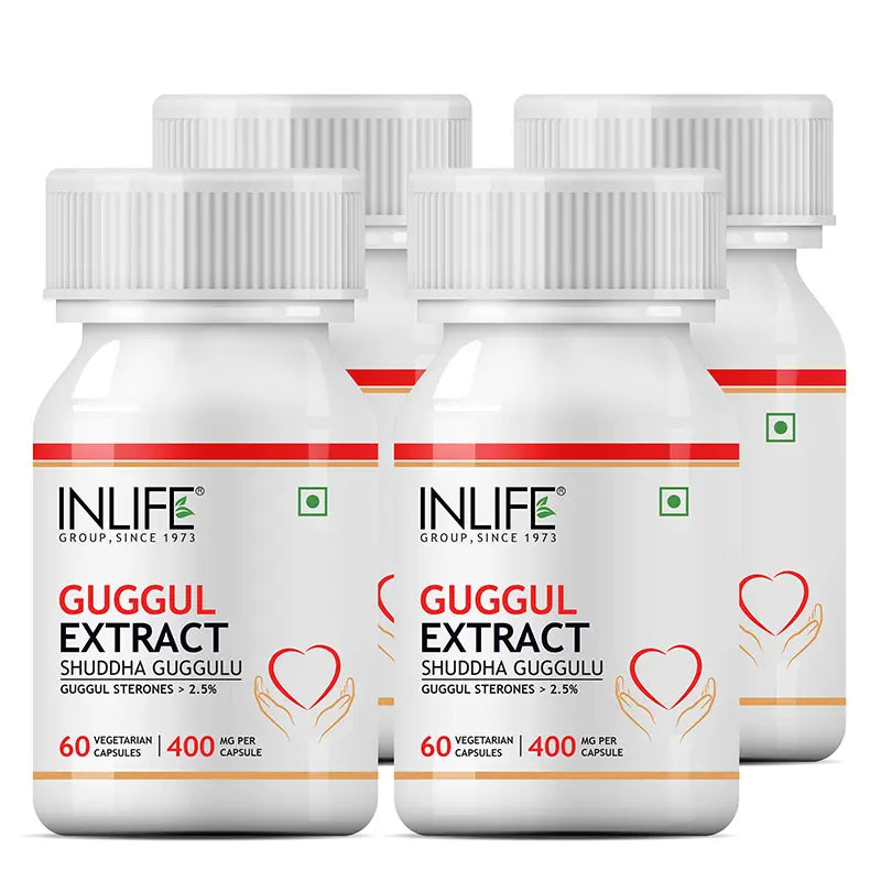 Inlife Guggul Extract Supplement (Guggul Sterones 2.5%) |400 mg |Veg. Capsules