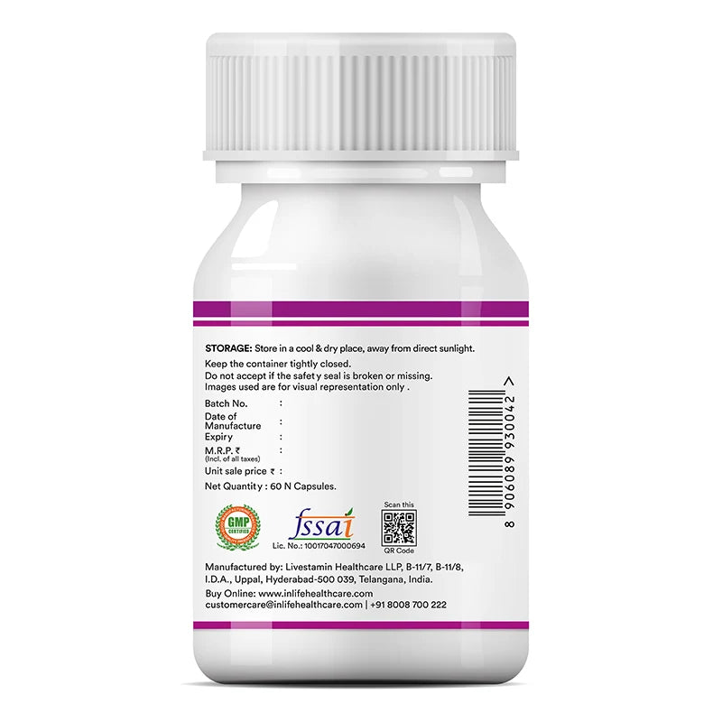 Inlife Alpha Lipoic Acid (ALA) 300mg Veg. Capsules