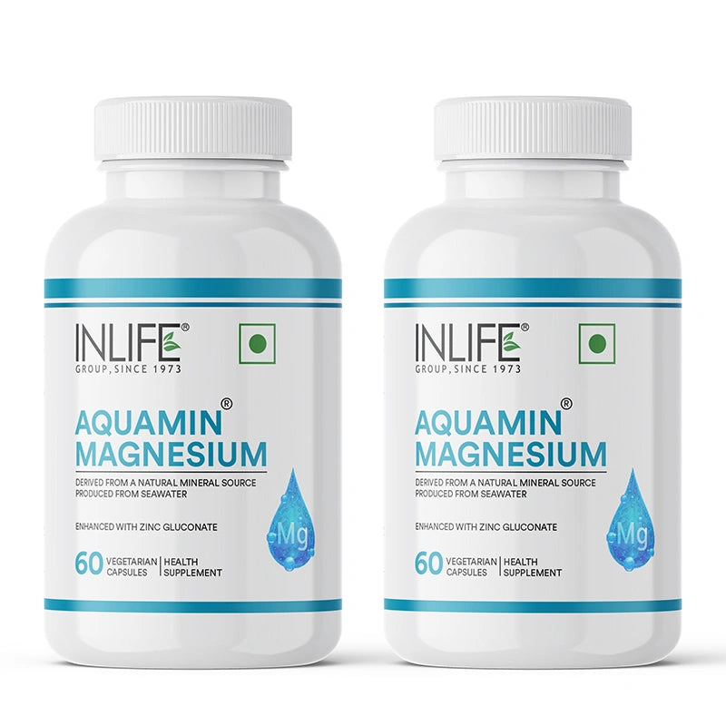 Inlife Aquamin ®Magnesium Capsules | Marine Sourced Magnesium | Veg. Capsules