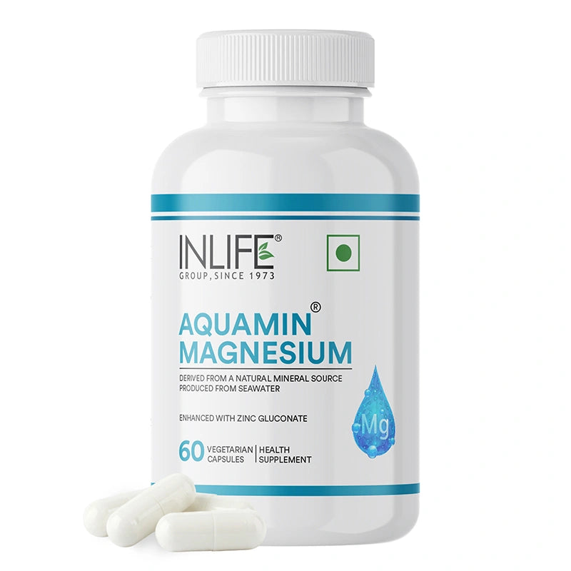 Inlife Aquamin ®Magnesium Capsules | Marine Sourced Magnesium | Veg. Capsules