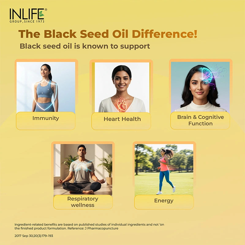 Inlife Black Seed Oil 500 mg, veg. capsules