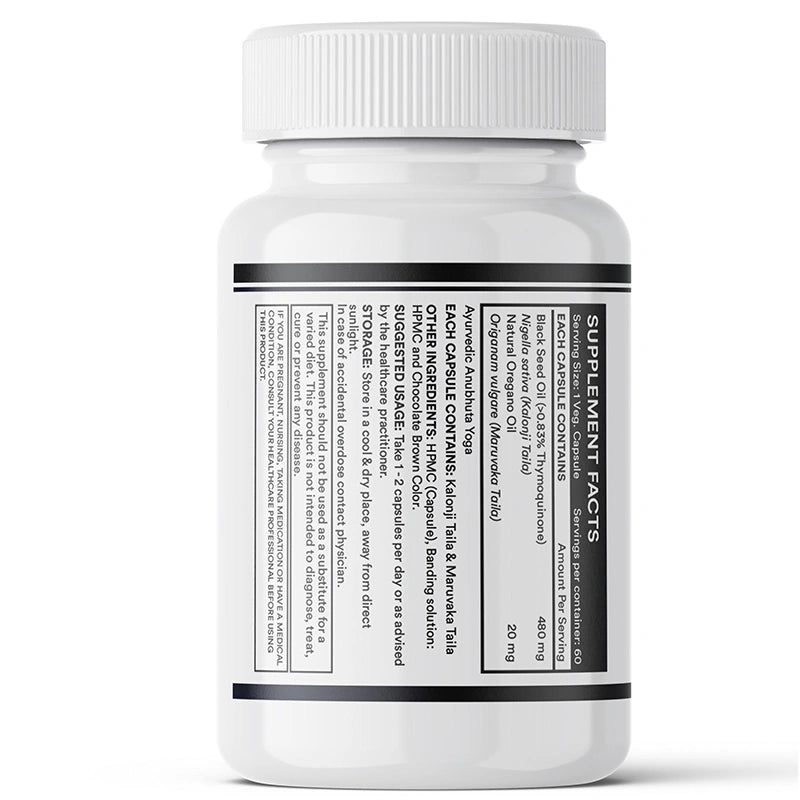 Inlife Black Seed Oil with Oregano, Veg Liquid Filled Capsules