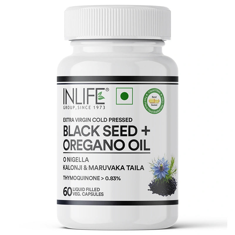 Inlife Black Seed Oil with Oregano, Veg Liquid Filled Capsules