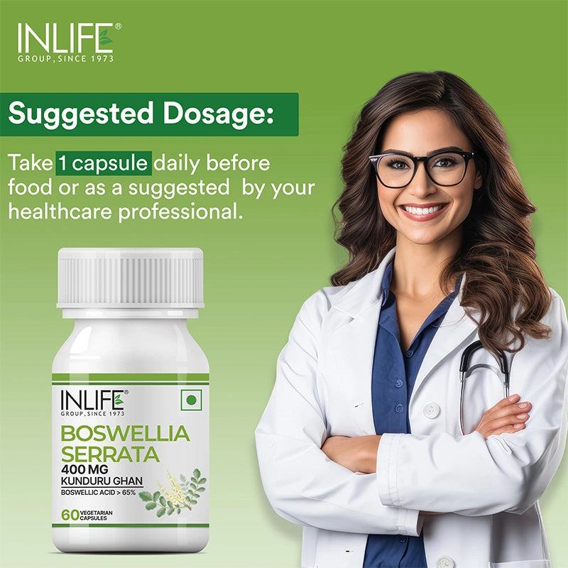 Inlife Boswellia Serrata Extract 400 mg, Veg Capsules.