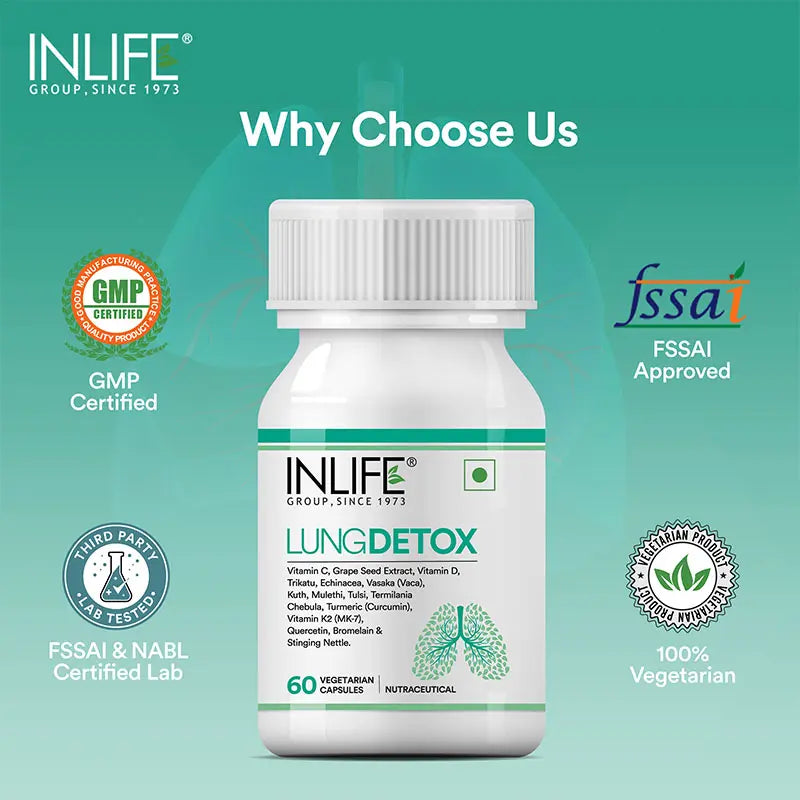 Inlife Lung Detox Supplement | 60 Veg Capsules