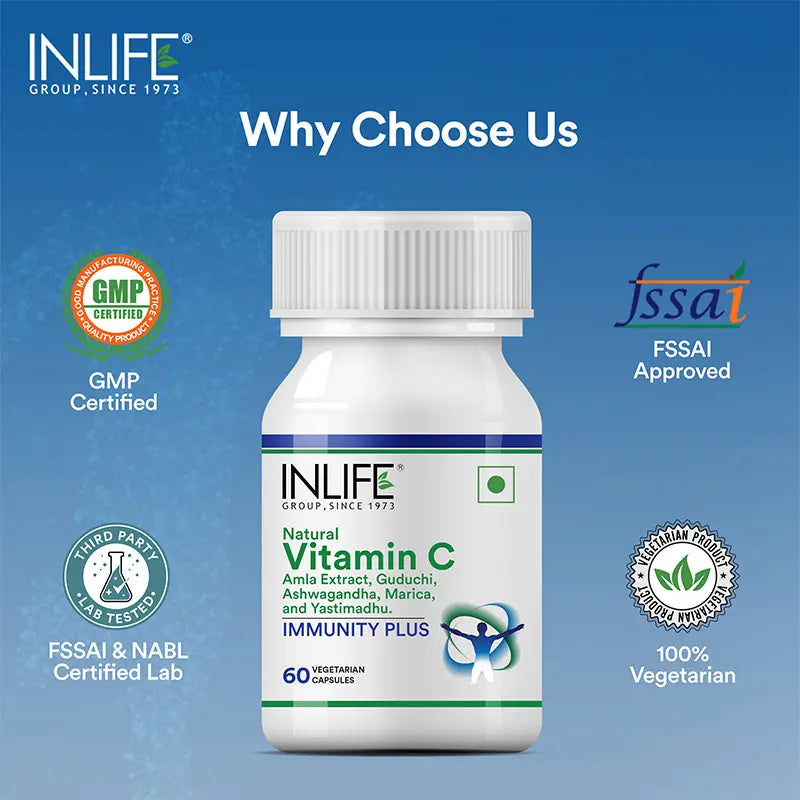 Inlife Immunity Plus Supplement, 500mg | 60 Vegetarian Capsules